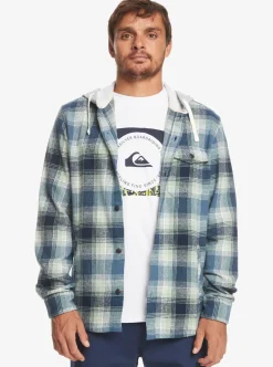 Cheap Quiksilver Kinloss Long Sleeve Hooded Shirt Iceberg Green Kinloss