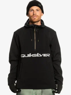New Quiksilver Live For The Ride Softshelll Technical Hoodie True Black