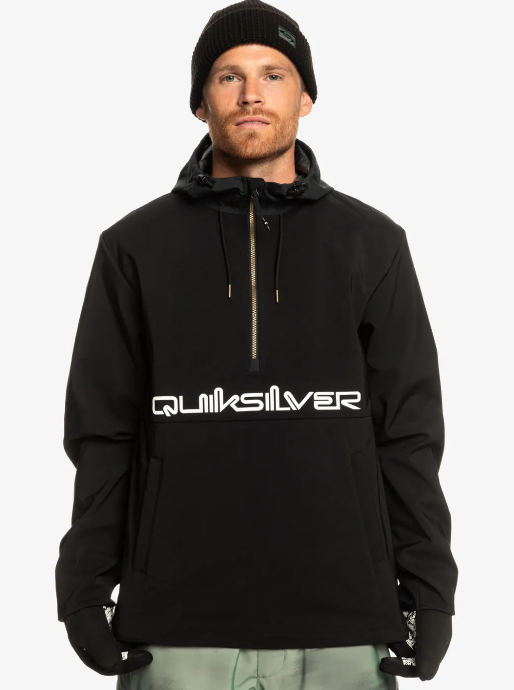 New Quiksilver Live For The Ride Softshelll Technical Hoodie True Black