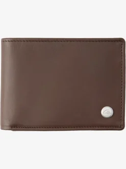 Hot Quiksilver Mac Tri-Fold Leather Wallet Chocolate Brown