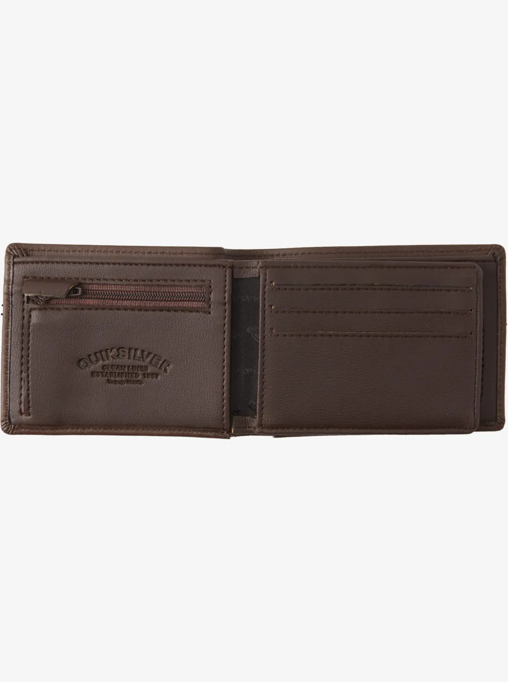 Hot Quiksilver Mac Tri-Fold Leather Wallet Chocolate Brown