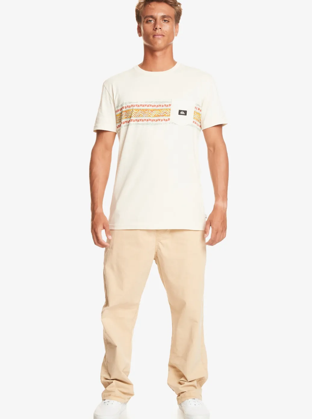Shop Quiksilver Mesa Stripe Pocket T-Shirt Birch