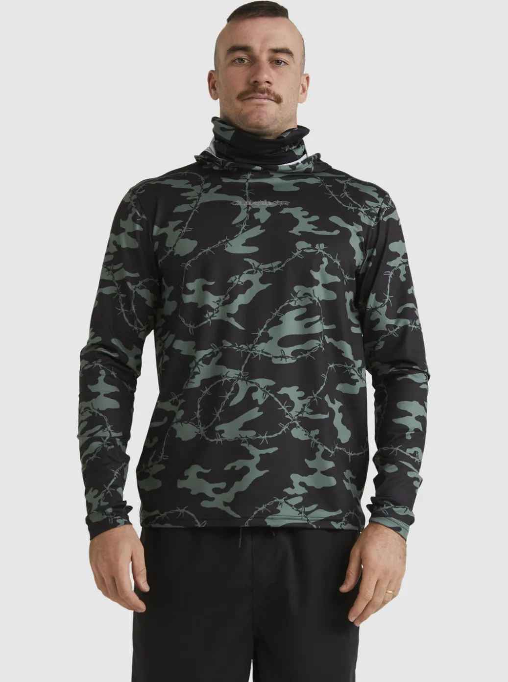 Best Sale Quiksilver Mikey Hooded Long Sleeve Upf 50 Surf T-Shirt Black