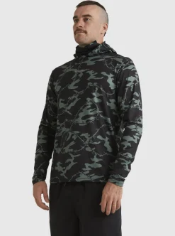 Best Sale Quiksilver Mikey Hooded Long Sleeve Upf 50 Surf T-Shirt Black