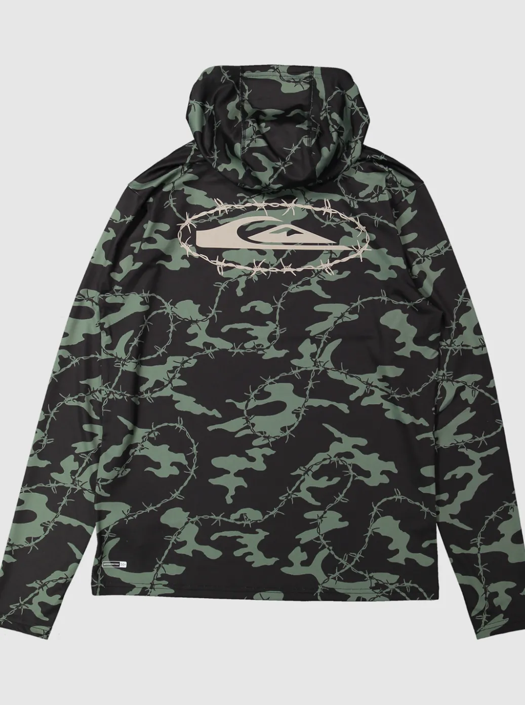 Best Sale Quiksilver Mikey Hooded Long Sleeve Upf 50 Surf T-Shirt Black