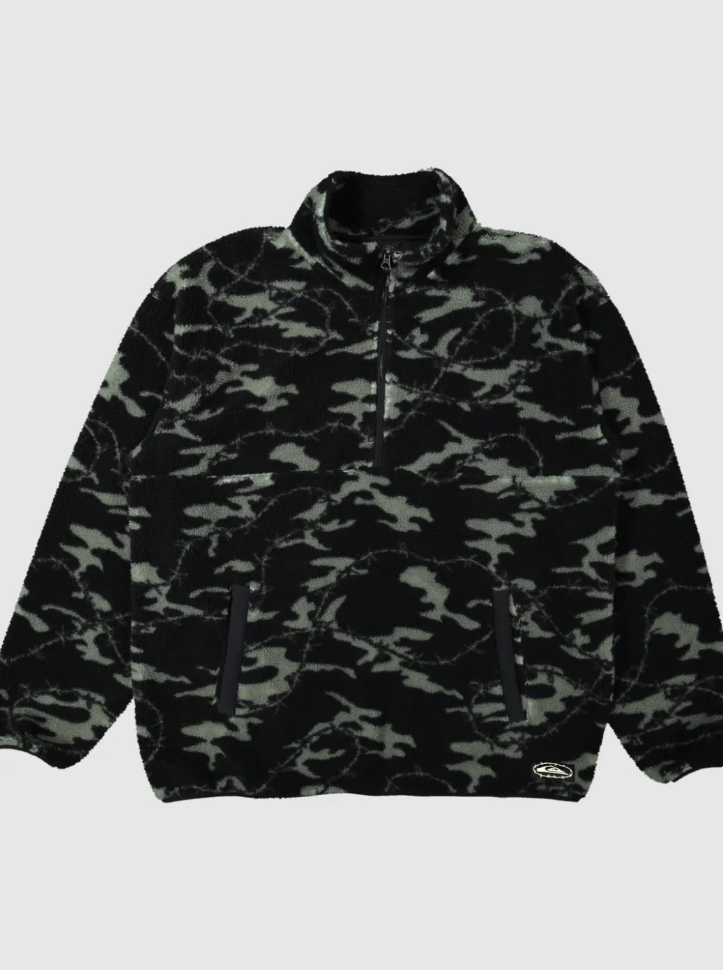 Fashion Quiksilver Mikey Zip Sherpa Half-Zip Fleece Black Mongrel