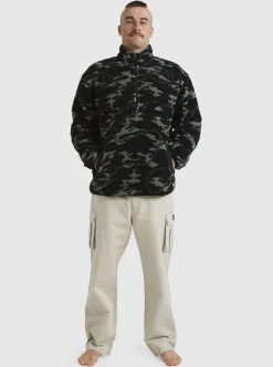 Fashion Quiksilver Mikey Zip Sherpa Half-Zip Fleece Black Mongrel