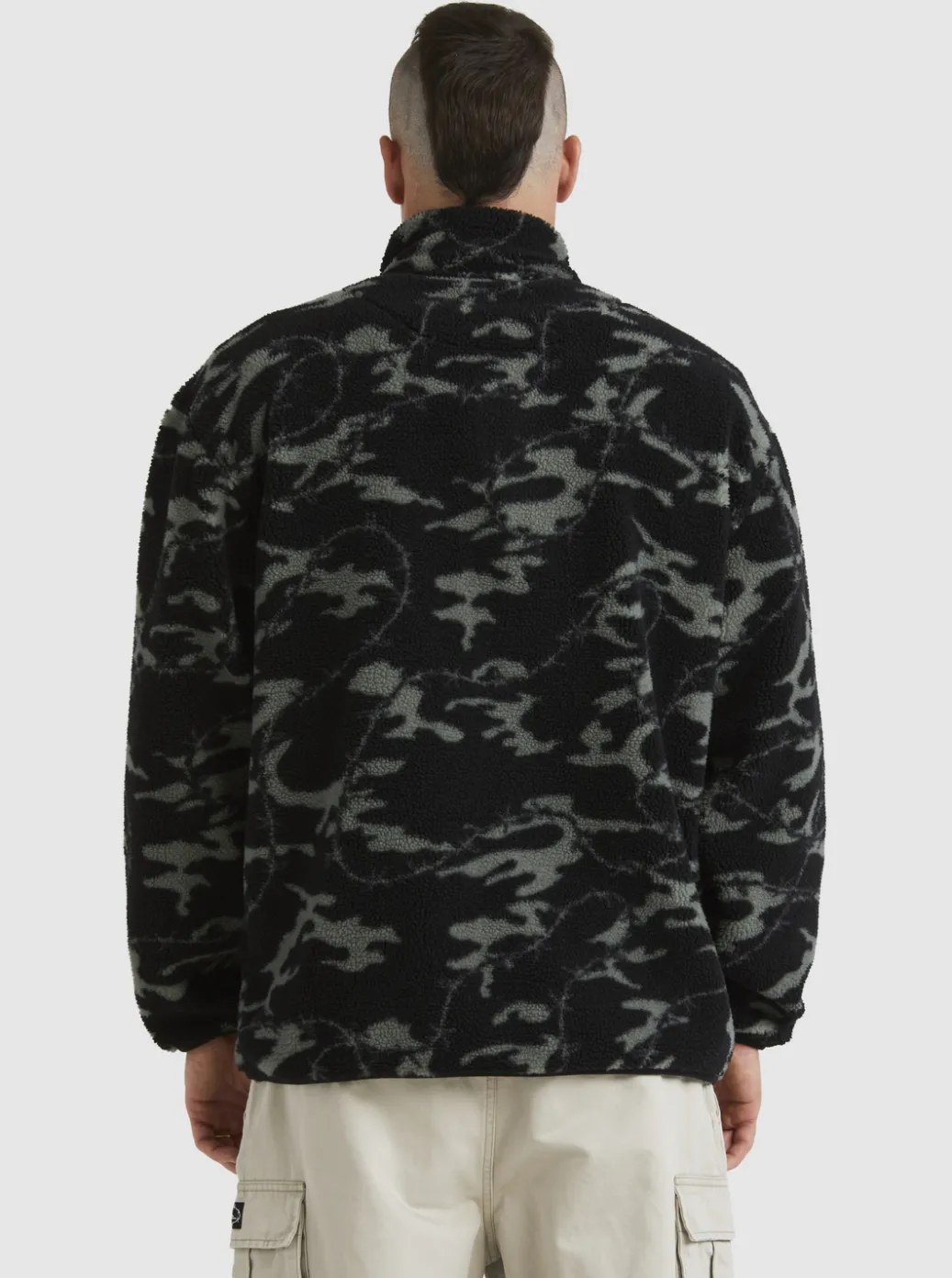 Fashion Quiksilver Mikey Zip Sherpa Half-Zip Fleece Black Mongrel