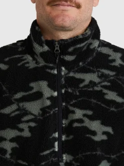 Fashion Quiksilver Mikey Zip Sherpa Half-Zip Fleece Black Mongrel