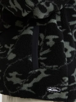 Fashion Quiksilver Mikey Zip Sherpa Half-Zip Fleece Black Mongrel
