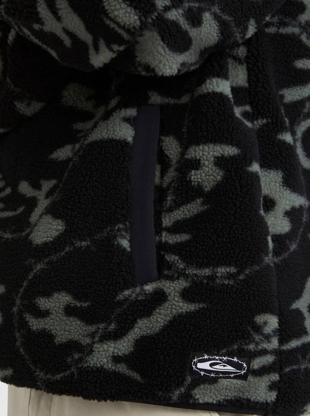 Fashion Quiksilver Mikey Zip Sherpa Half-Zip Fleece Black Mongrel