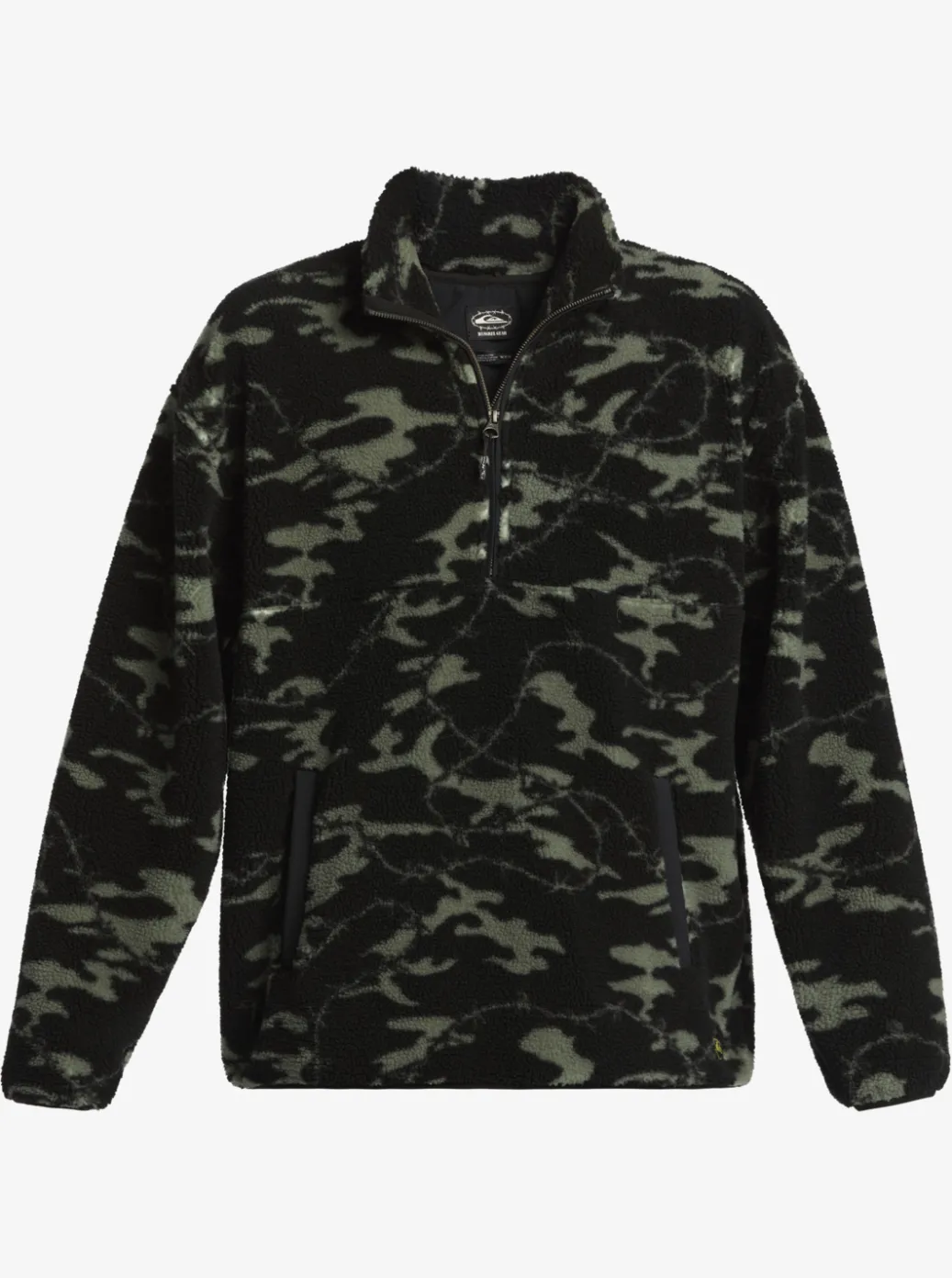 Fashion Quiksilver Mikey Zip Sherpa Half-Zip Fleece Black Mongrel