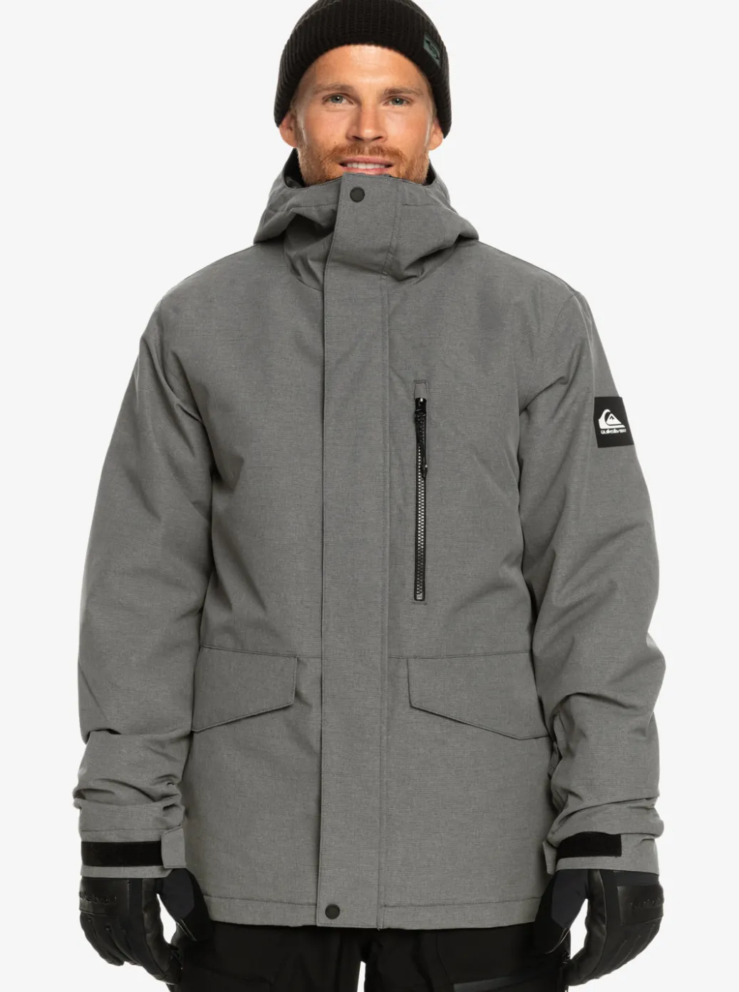 Best Sale Quiksilver Mission Solid Insulated Snow Jacket Heather Grey
