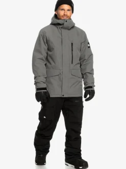 Best Sale Quiksilver Mission Solid Insulated Snow Jacket Heather Grey