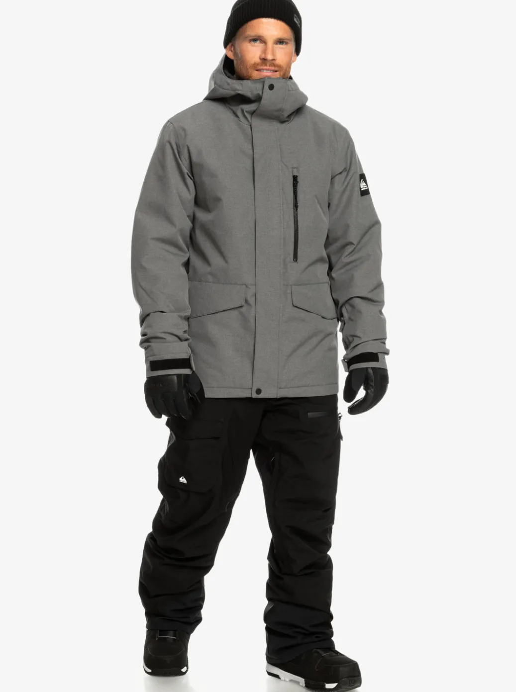 Best Sale Quiksilver Mission Solid Insulated Snow Jacket Heather Grey