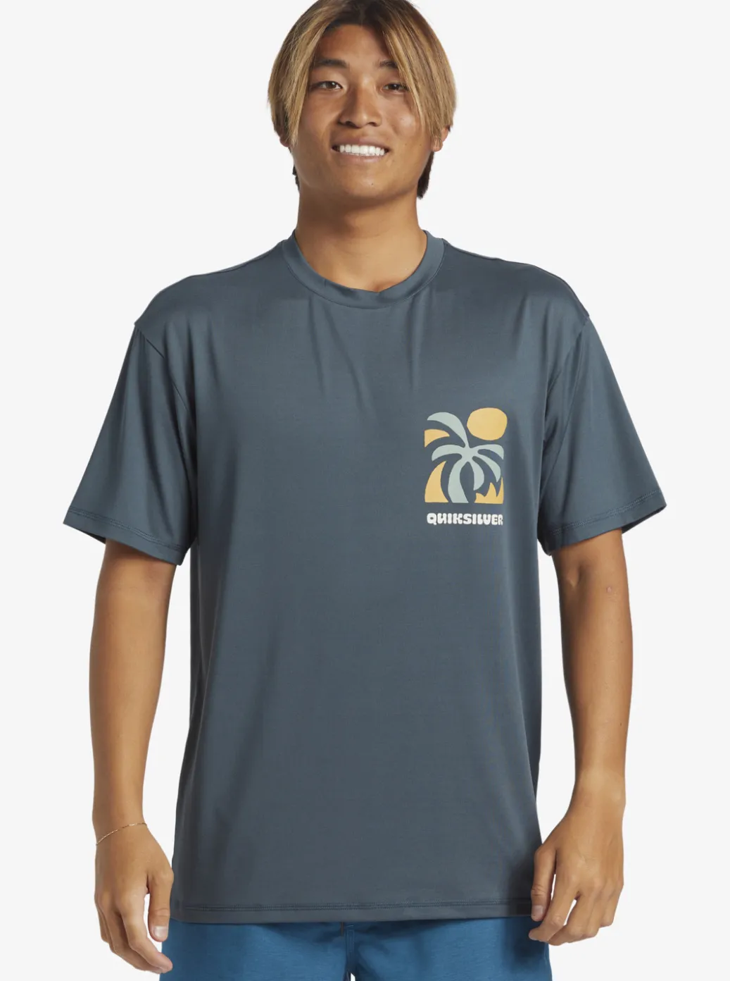Shop Quiksilver Mix Session Upf 50 Short Sleeve Surf Tee Dark Slate