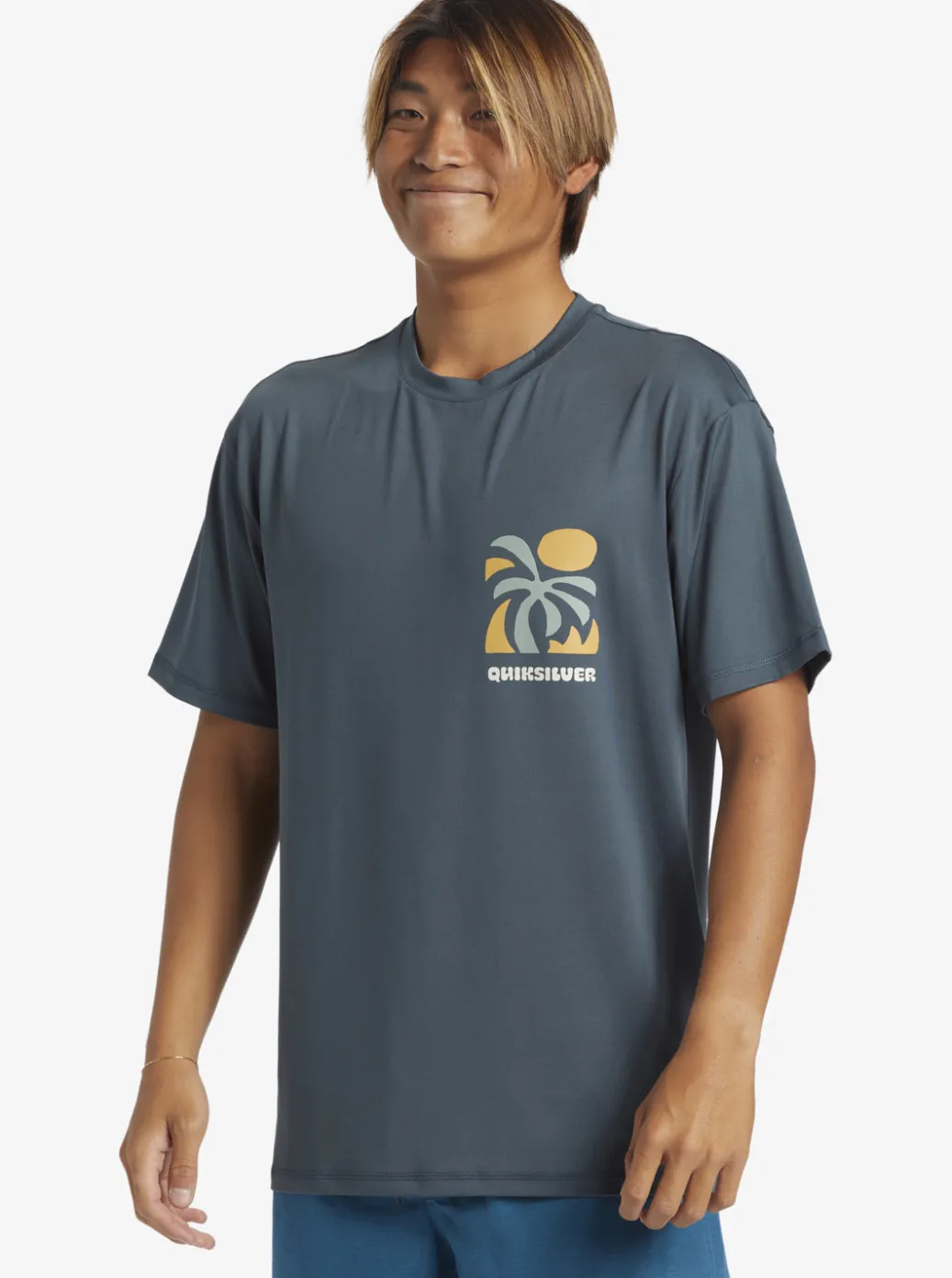 Shop Quiksilver Mix Session Upf 50 Short Sleeve Surf Tee Dark Slate