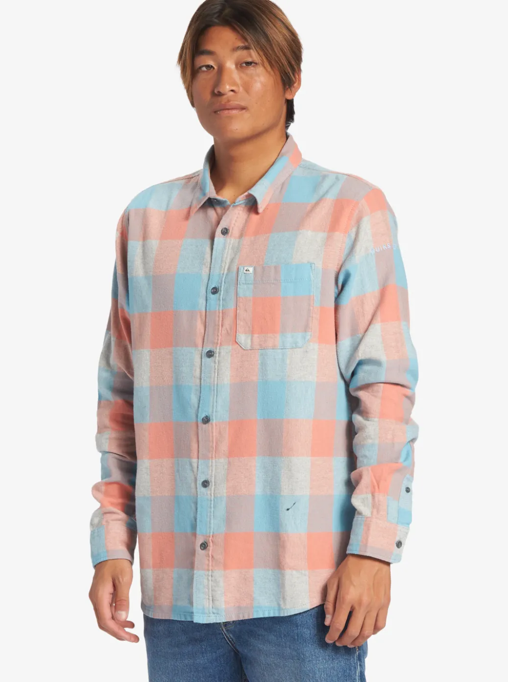 Shop Quiksilver Motherfly Long Sleeve Shirt Reef Waters Motherfly