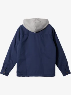 Discount Quiksilver New Aitor Hooded Jacket Naval Academy