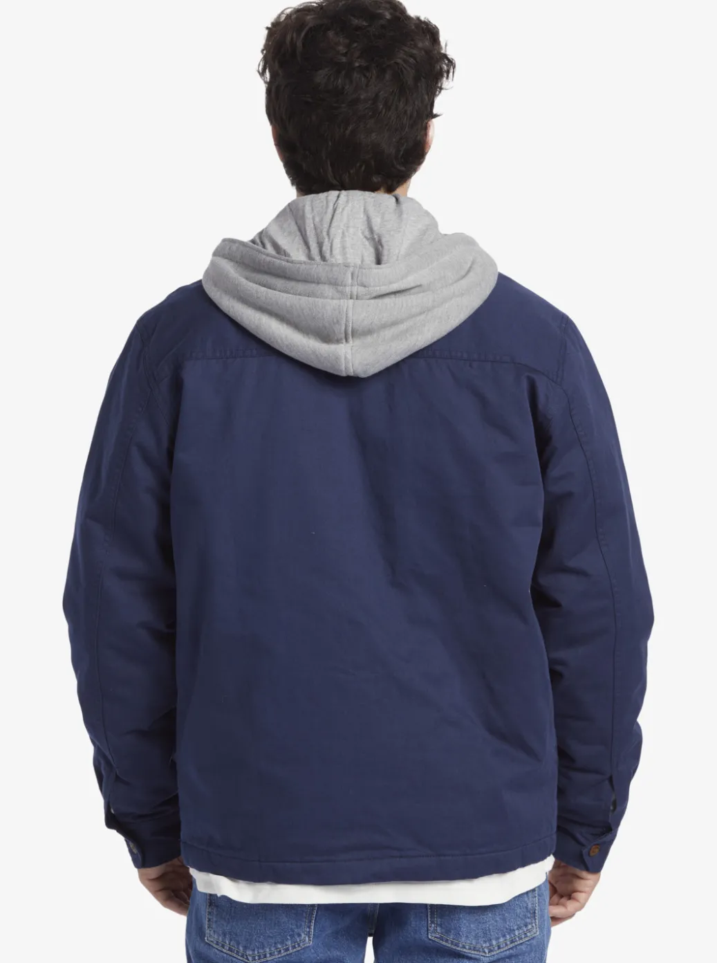 Discount Quiksilver New Aitor Hooded Jacket Naval Academy