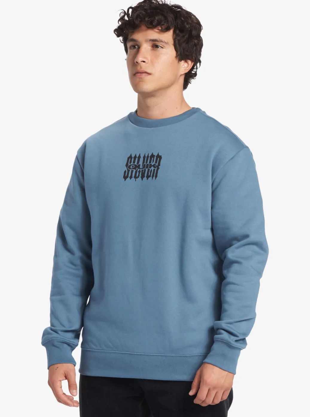 Cheap Quiksilver No Control Crew Fleece Crew Neck Sweatshirt Aegean Blue