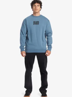 Cheap Quiksilver No Control Crew Fleece Crew Neck Sweatshirt Aegean Blue