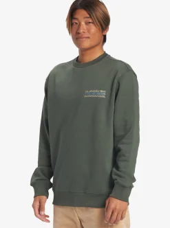 Store Quiksilver No Control Crew Fleece Crew Neck Sweatshirt Climbing Ivy