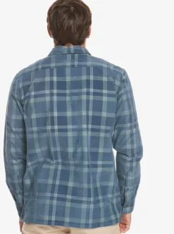 Discount Quiksilver Oakenhead Long Sleeve Shirt Iceberg Green Oakenhead