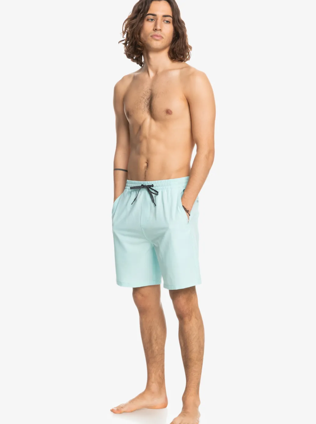 Best Sale Quiksilver Ocean Elastic Waist 18" Amphibian Shorts Iced Aqua