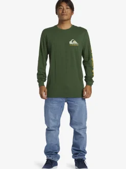 Fashion Quiksilver Omni Logo Long Sleeve T-Shirt Greener Pastures