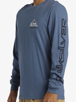 Best Quiksilver Omni Logo Long Sleeve T-Shirt Bering Sea