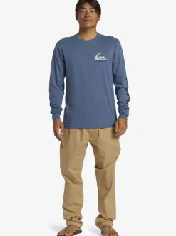 Best Quiksilver Omni Logo Long Sleeve T-Shirt Bering Sea