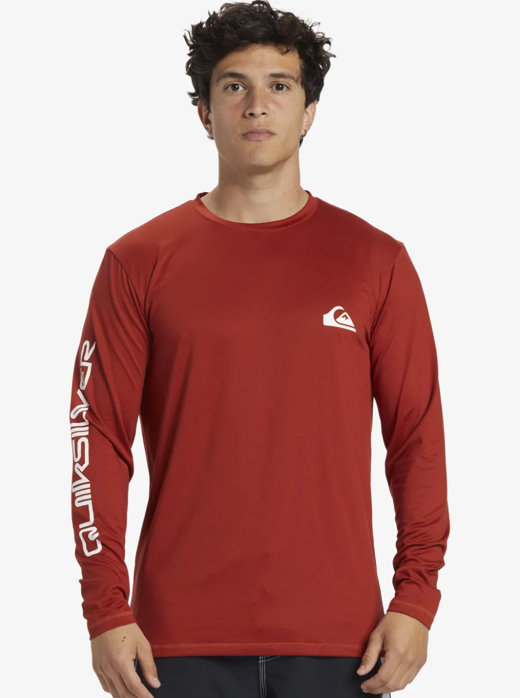 Hot Quiksilver Omni Session Long Sleeve Upf 50 Surf T-Shirt Red Ochre