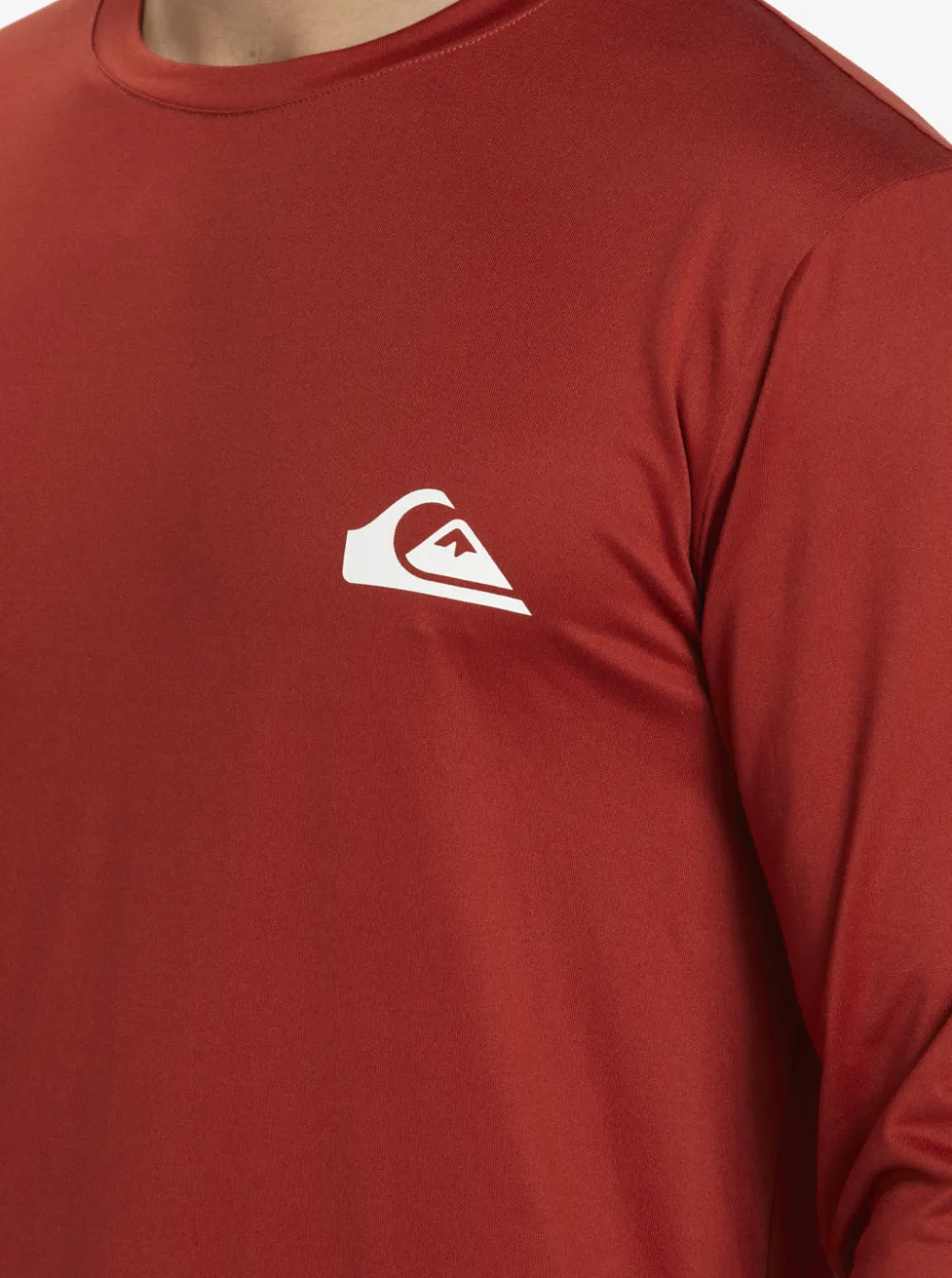 Hot Quiksilver Omni Session Long Sleeve Upf 50 Surf T-Shirt Red Ochre