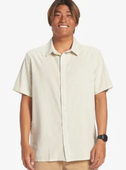 Outlet Quiksilver Pacific Stripe Short Sleeve Woven Shirt Birch Pacific Stripe