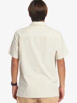Outlet Quiksilver Pacific Stripe Short Sleeve Woven Shirt Birch Pacific Stripe