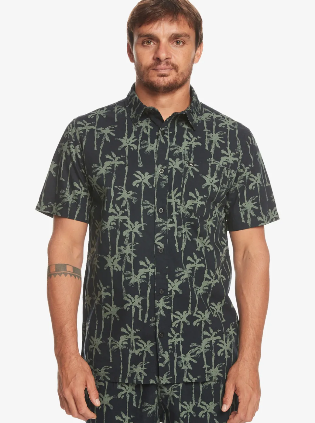 Best Sale Quiksilver Painted Palm Short Sleeve Shirt Laurel Wreath Painted Palms