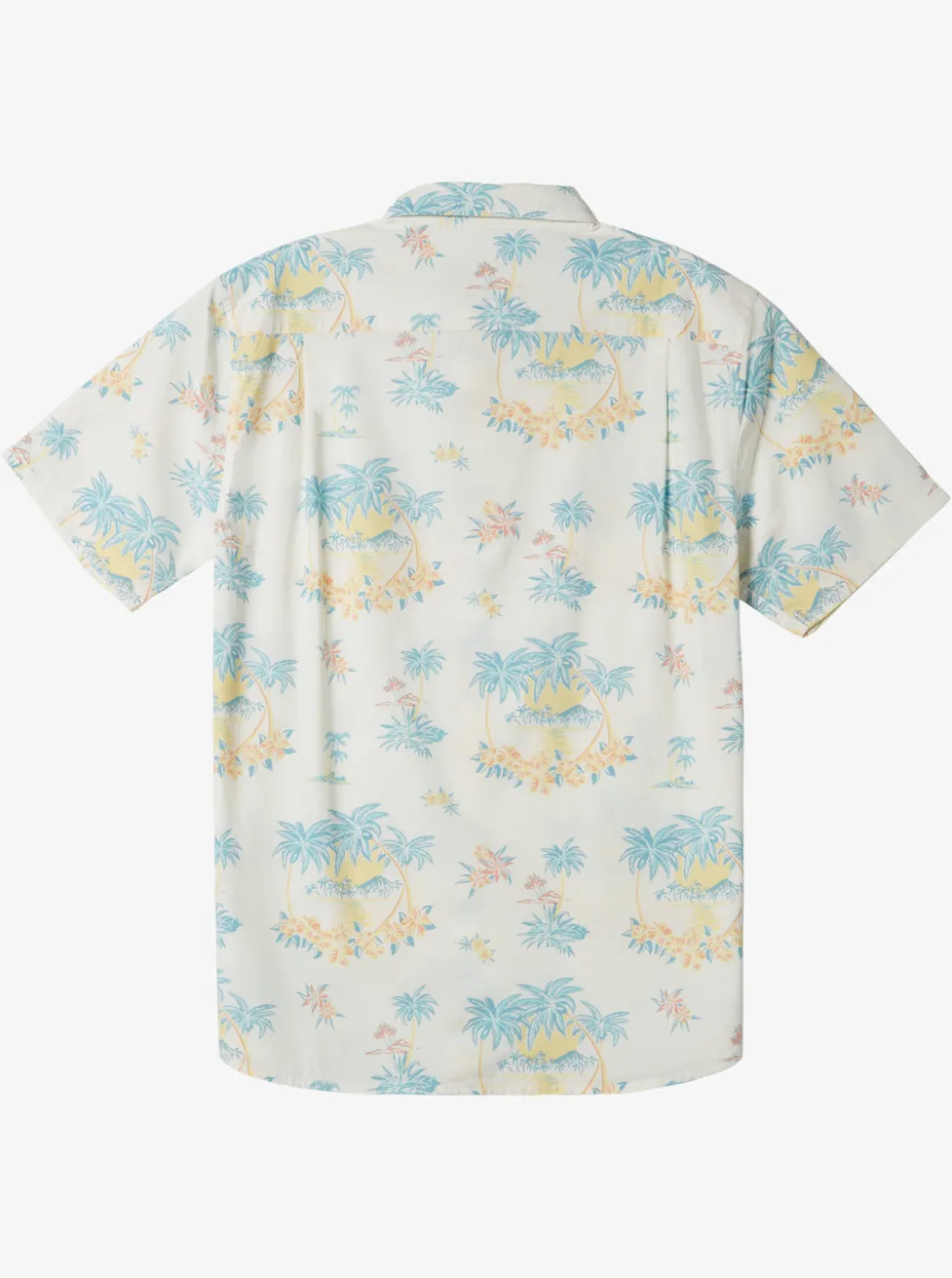 Sale Quiksilver Palm Spritz Short Sleeve Woven Shirt Snow White Palm Spritz