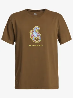 New Quiksilver X Saturdays Nyc Graphic T-Shirt Sepia