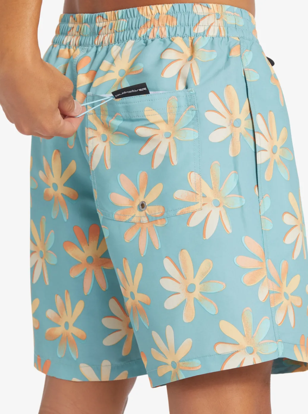 Cheap Quiksilver Re-Mix 17" Volleys Cameo Blue