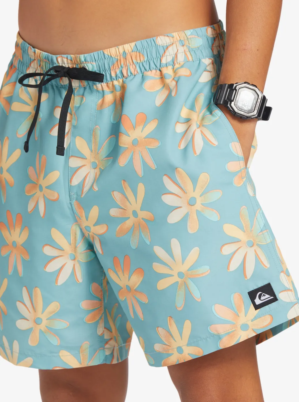 Cheap Quiksilver Re-Mix 17" Volleys Cameo Blue