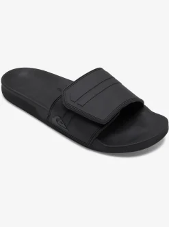 Hot Quiksilver Rivi Adjustable Slides Black/Grey/Black