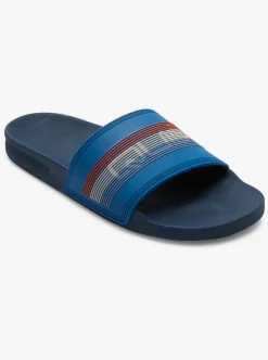 Discount Quiksilver Rivi Wordmark Slides Blue 6