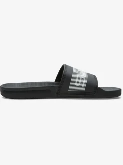 Best Sale Quiksilver Rivi Wordmark Slides Black 3