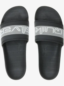 Best Sale Quiksilver Rivi Wordmark Slides Black 3