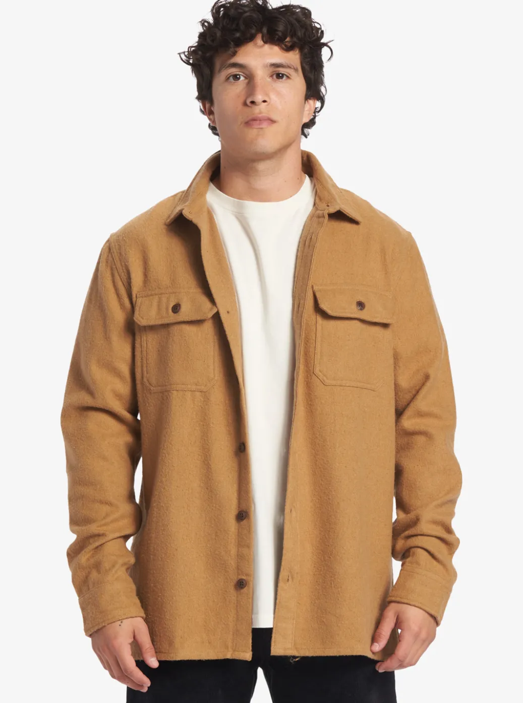 Clearance Quiksilver Salterhill Long Sleeve Shirt Bone Brown