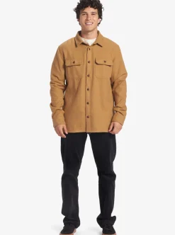 Clearance Quiksilver Salterhill Long Sleeve Shirt Bone Brown