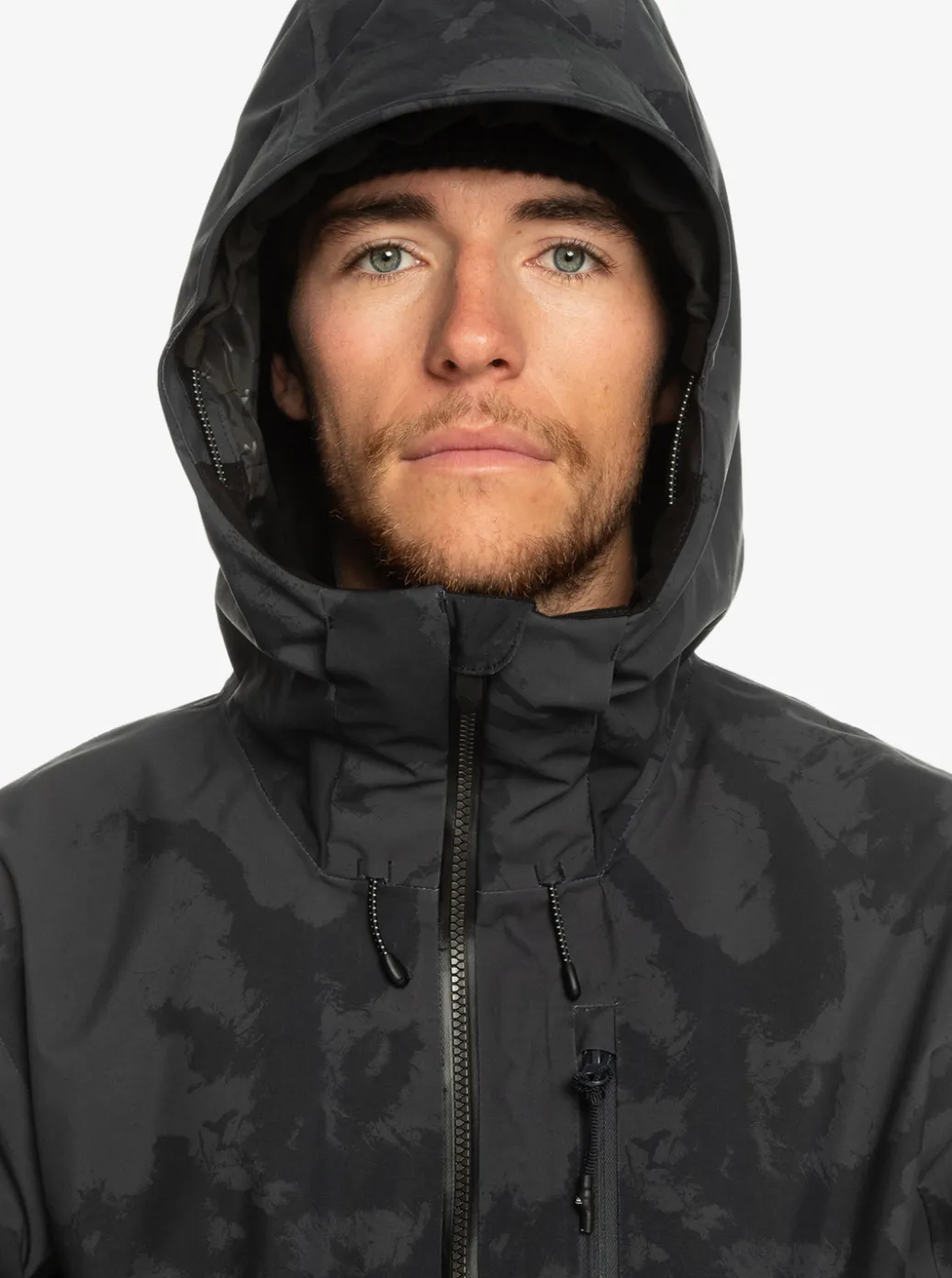 New Quiksilver Sammy Carlson Stretch Quest Technical Snow Jacket Tie Dye True Black