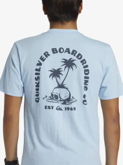 Hot Quiksilver Skull Island T-Shirt Clear Sky