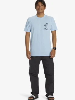 Hot Quiksilver Skull Island T-Shirt Clear Sky